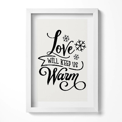 Keretezett kép Szeretet és hópehely motívum