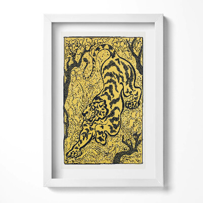 Keretezett kép Sárga háttér tigris motívum