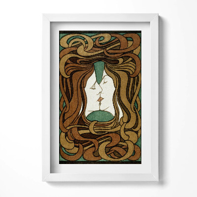 Keretezett kép Két arc összeérő ajkak