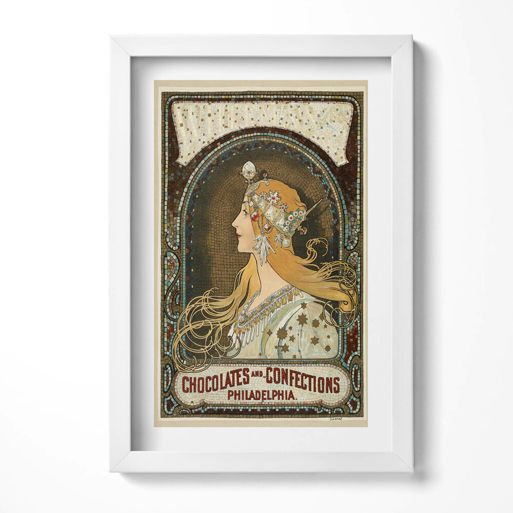 Keretezett kép Art nouveau női portré