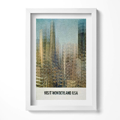 Keretezett kép Futurista városkép utazási poszter