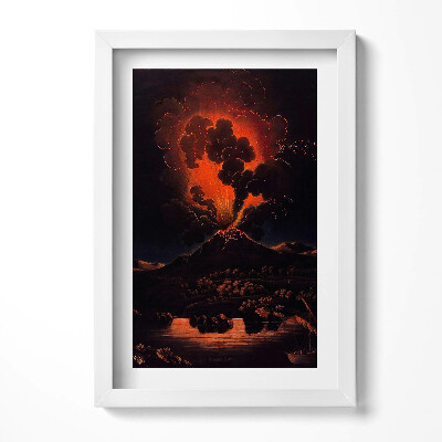 Keretezett kép Vulkánkitörés lángokkal és füsttel