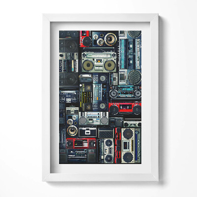 Keretezett kép Régi magnók és hanglemezek