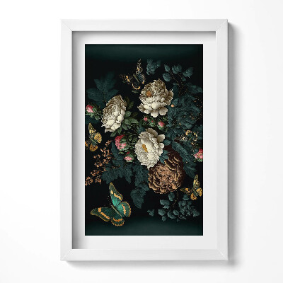 Keretezett kép Virágok és pillangók