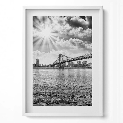 Függőleges kép keretben Híd a városi tájban