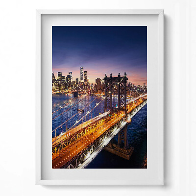 Függőleges kép keretben Híd és városi látkép