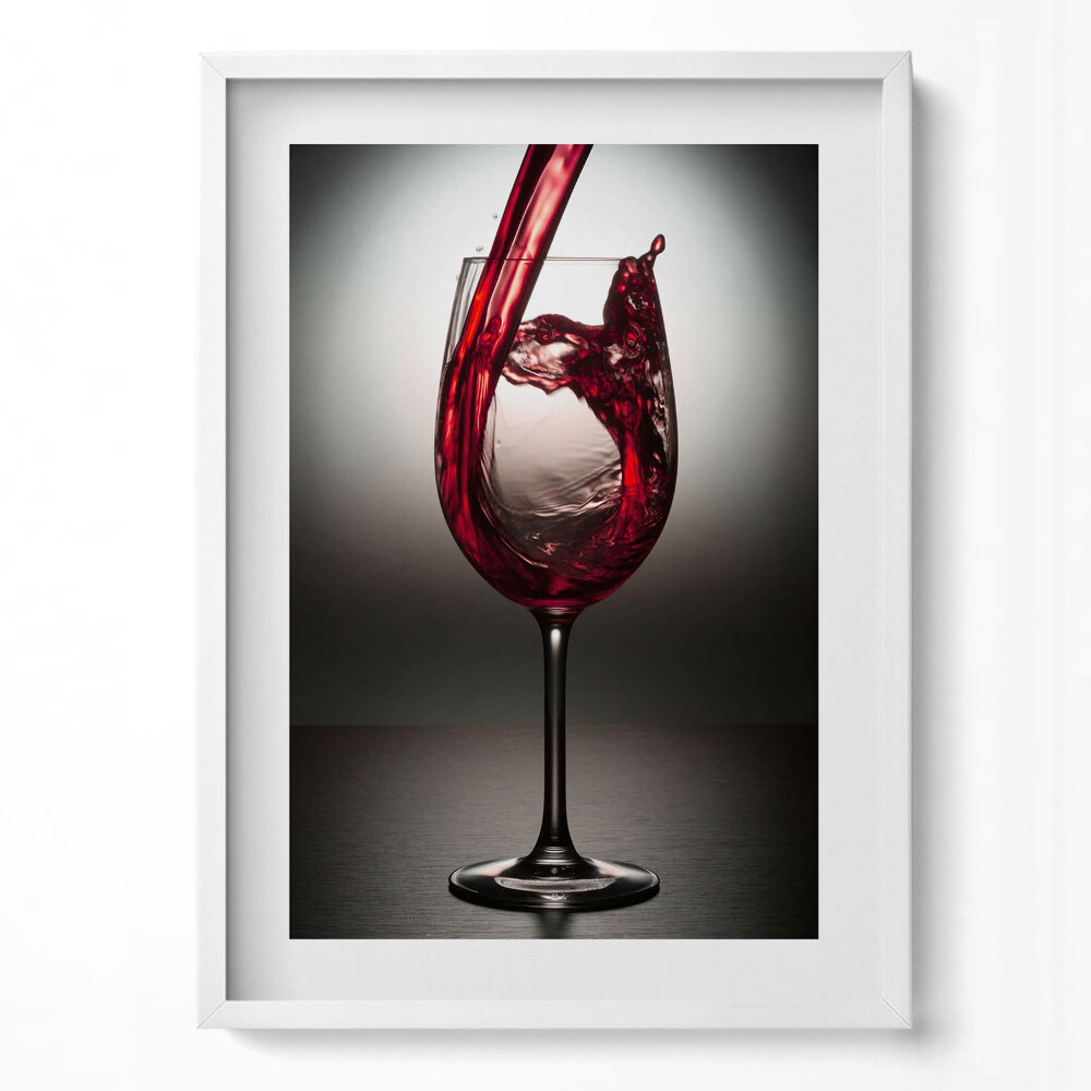 Függőleges kép keretben Vörös boros pohár