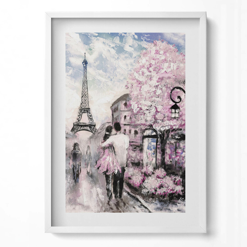 Függőleges kép keretben Párizsi táj romantikus pillanat