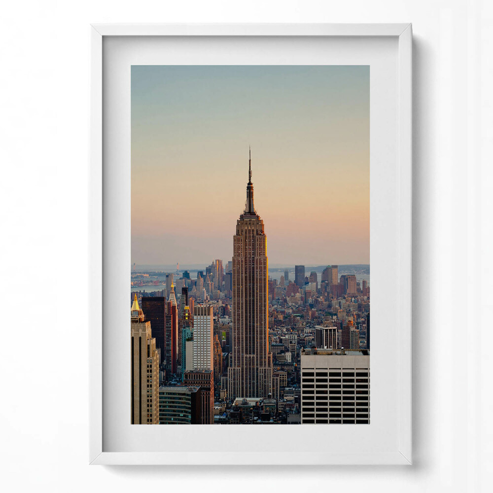 Függőleges kép keretben Empire State Building naplementében