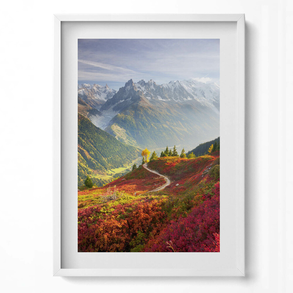 Függőleges kép keretben Hegyek és színes őszi táj