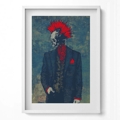 Függőleges kép keretben Punk stílusú koponya figura