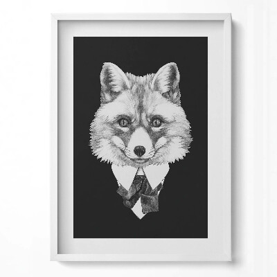 Függőleges kép keretben Üzletember róka portréja