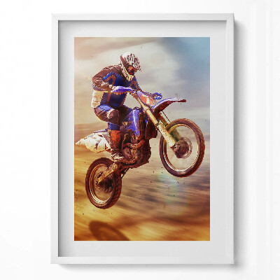 Függőleges kép keretben Motocross versenyző ugrás közben