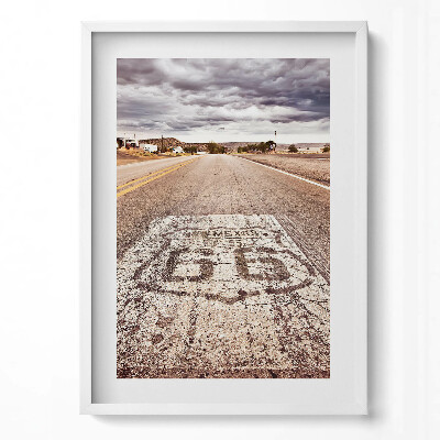 Függőleges kép keretben Útjelző tábla a 66-os úton