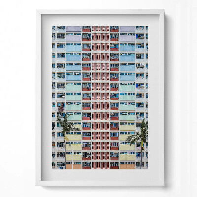 Függőleges kép keretben Színes panelházak sorozata