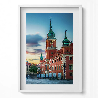 Függőleges kép keretben Városi táj épületek naplemente