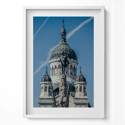 Függőleges kép keretben Felső templomkupola kék éggel