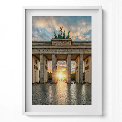 Függőleges kép keretben Brandenburgi kapu naplementében