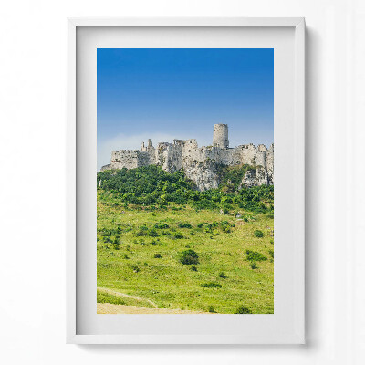 Függőleges kép keretben Várhegy zöld dombon