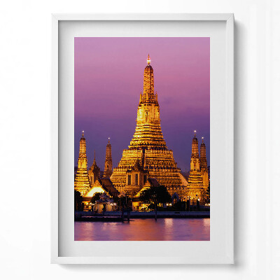 Függőleges kép keretben Aranyszínű templom naplemente