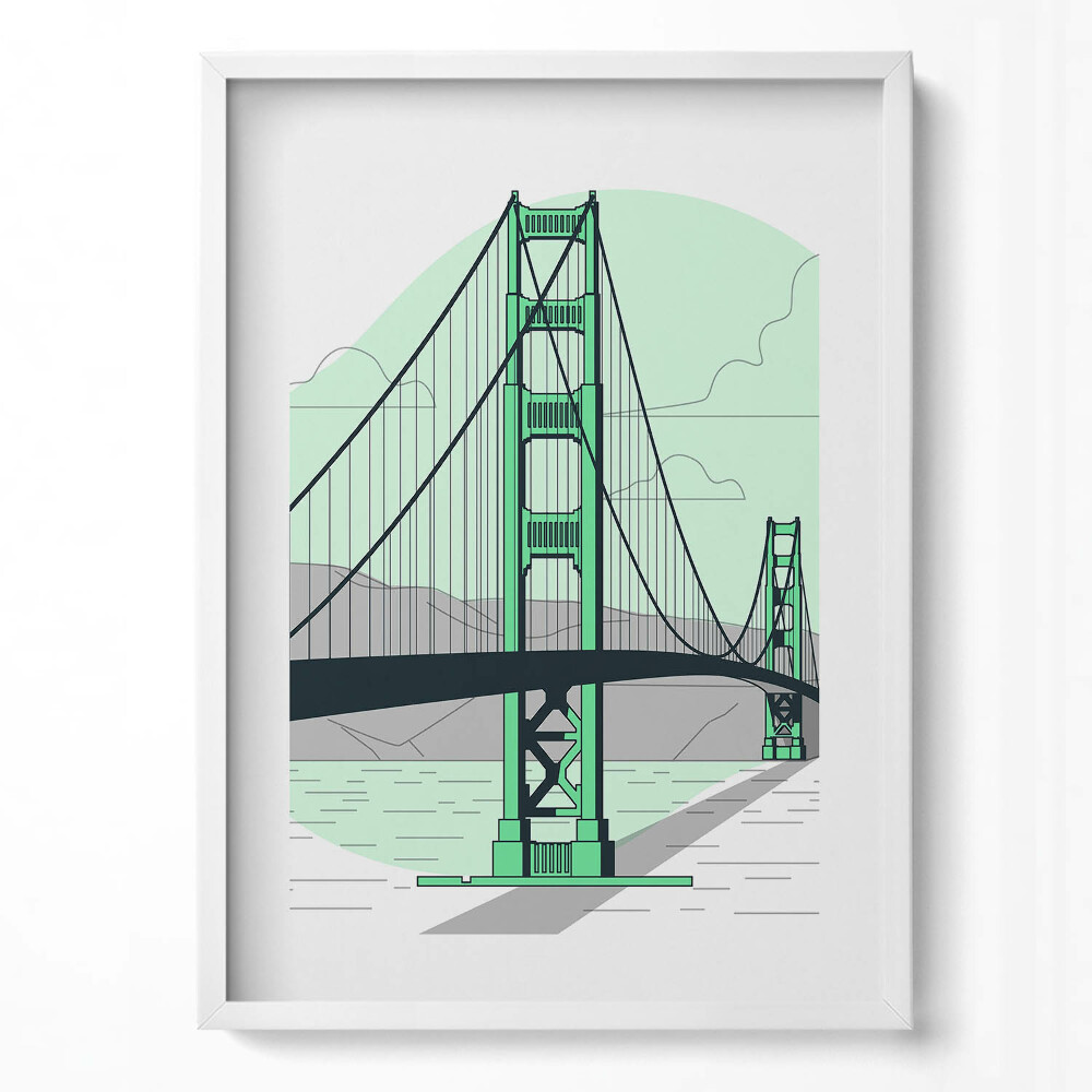 Függőleges kép keretben Híd modern stílusban