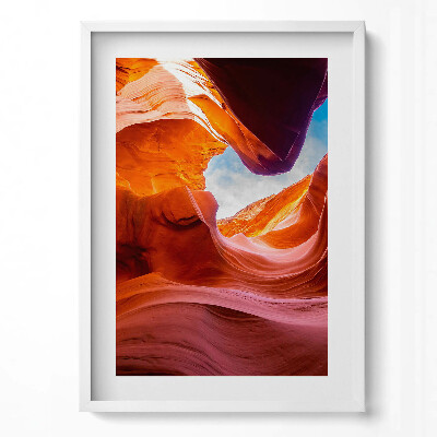 Függőleges kép keretben Vöröses sziklaformációk és ég