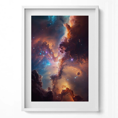 Függőleges kép keretben Csillagközi köd és galaxisok
