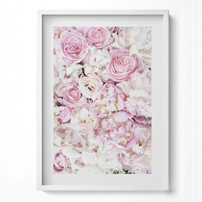 Függőleges kép keretben Rózsaszín virágok elegáns elrendezés