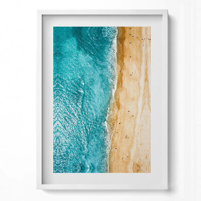 Függőleges kép keretben Tengerparti táj homok és víz