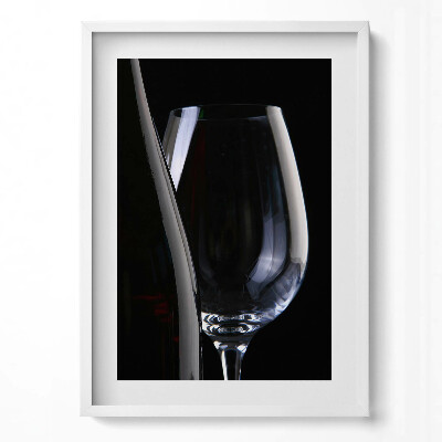 Függőleges kép keretben Borospohár és üveg
