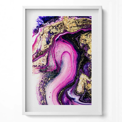 Függőleges kép keretben Absztrakt lila és arany színek