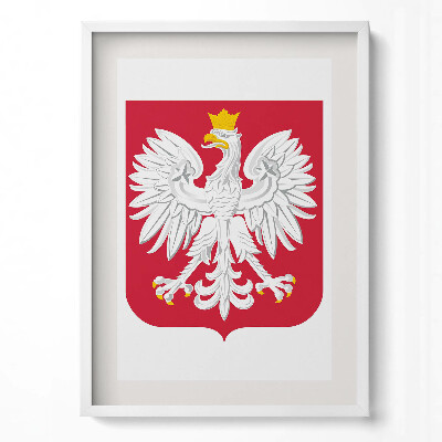 Függőleges kép keretben Lengyelország fehér sas emblémája