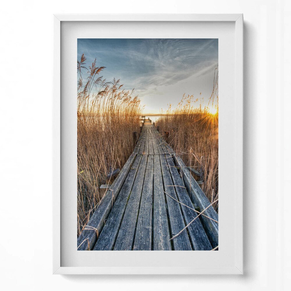 Függőleges kép keretben Híd a nádas mellett