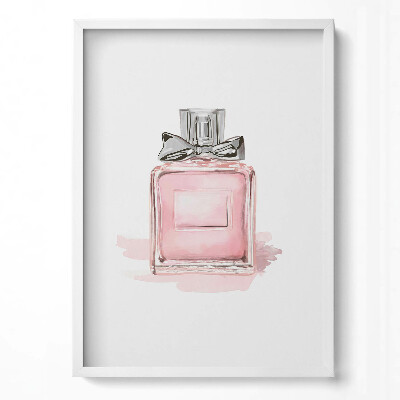 Függőleges kép keretben Rózsaszín parfüm üveg