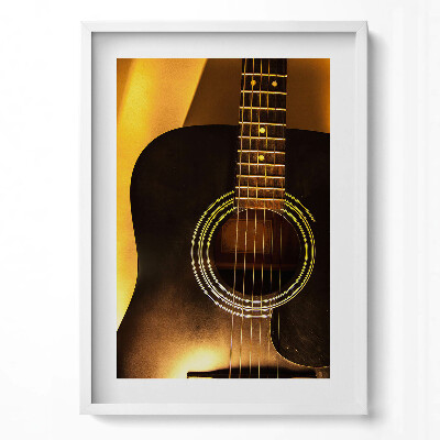 Függőleges kép keretben Fekete gitár részlete