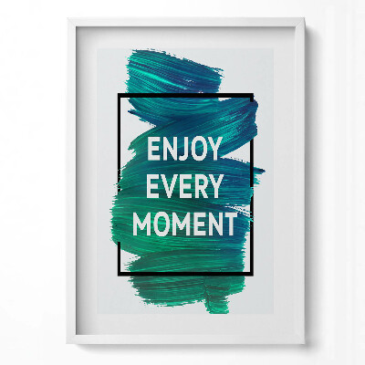 Függőleges kép keretben Absztrakt zöld és kék háttér motiváló szöveg