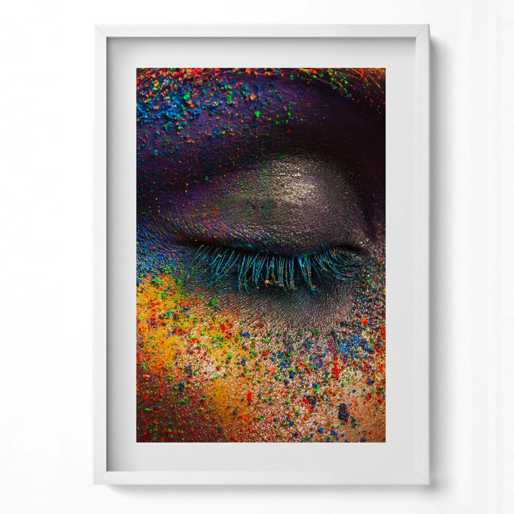 Függőleges kép keretben Színes csillogó szemhéj