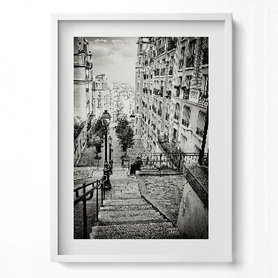 Függőleges kép keretben Lépcsős utca városképpel