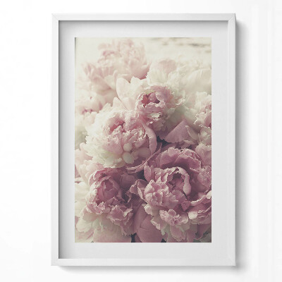 Függőleges kép keretben Rózsaszín virágok csokorban