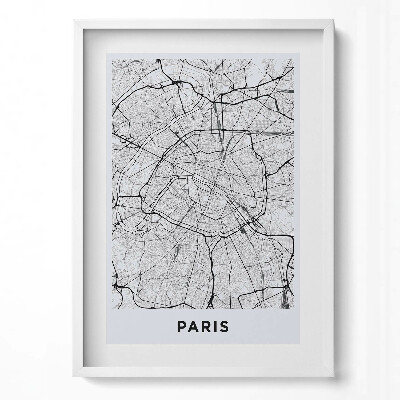 Függőleges kép keretben Párizs város térképe