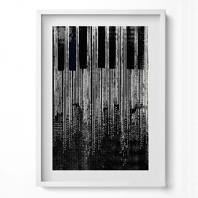 Függőleges kép keretben Zongorabillentyűk és vonalak