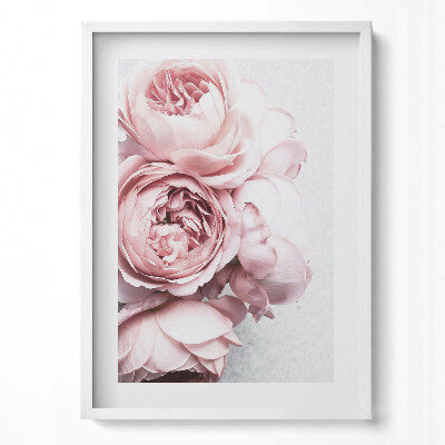 Függőleges kép keretben Rózsaszín rózsák csoportja