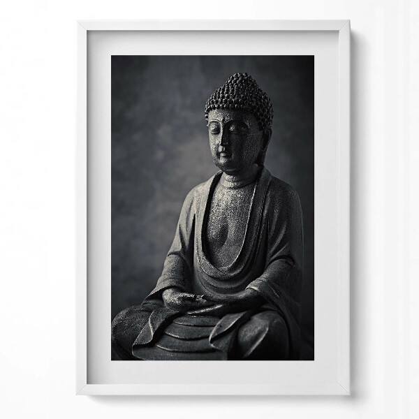 Függőleges kép keretben Buddha szobor meditációs pózban