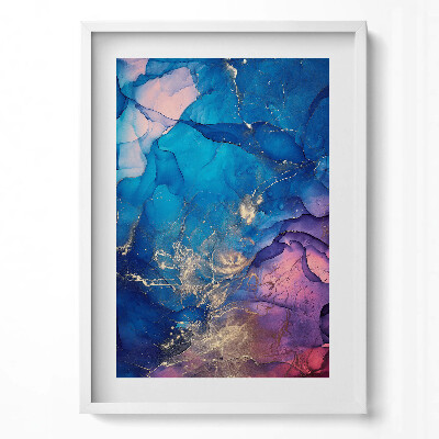 Függőleges kép keretben Absztrakt kék és lila mintázat