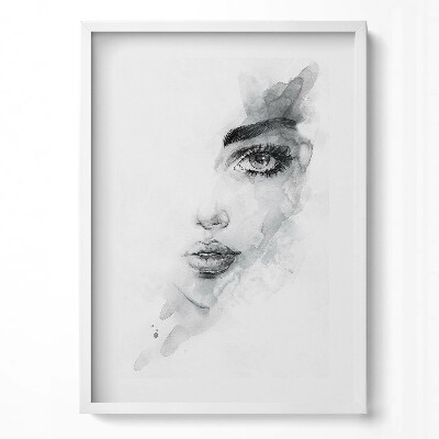 Függőleges kép keretben Női arc vízfesték stílusban