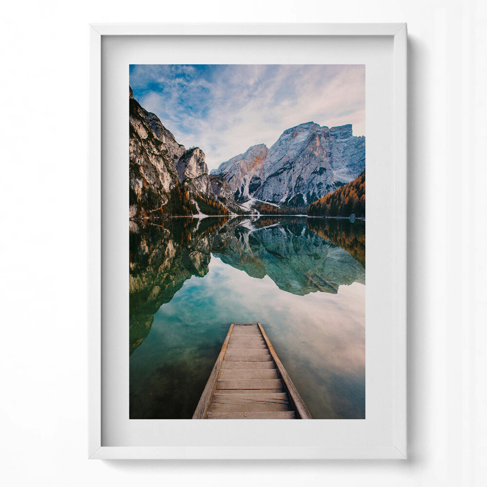 Függőleges kép keretben Tükörkép a hegyekről