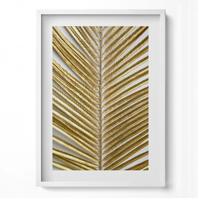Függőleges kép keretben Arany színű pálmalevél