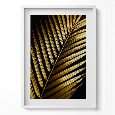 Függőleges kép keretben Arany színű pálmalevél