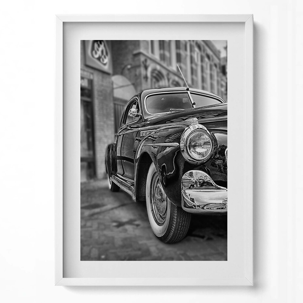 Függőleges kép keretben Régi fekete autó