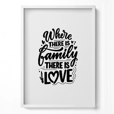 Függőleges kép keretben Család és szeretet üzenete